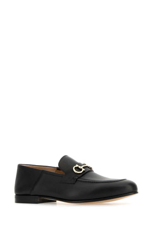 SALVATORE FERRAGAMO Classic Black Leather Gin Loafers for Men