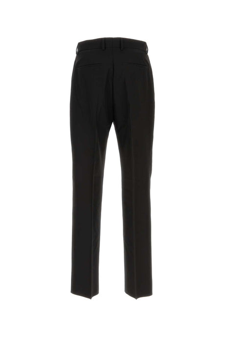 SALVATORE FERRAGAMO Elegant Black Wool Pants for Men