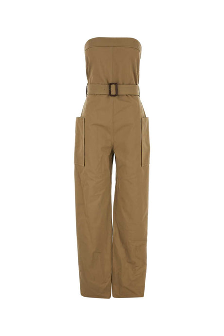 SAINT LAURENT Chic Beige Gabardine Jumpsuit for Women