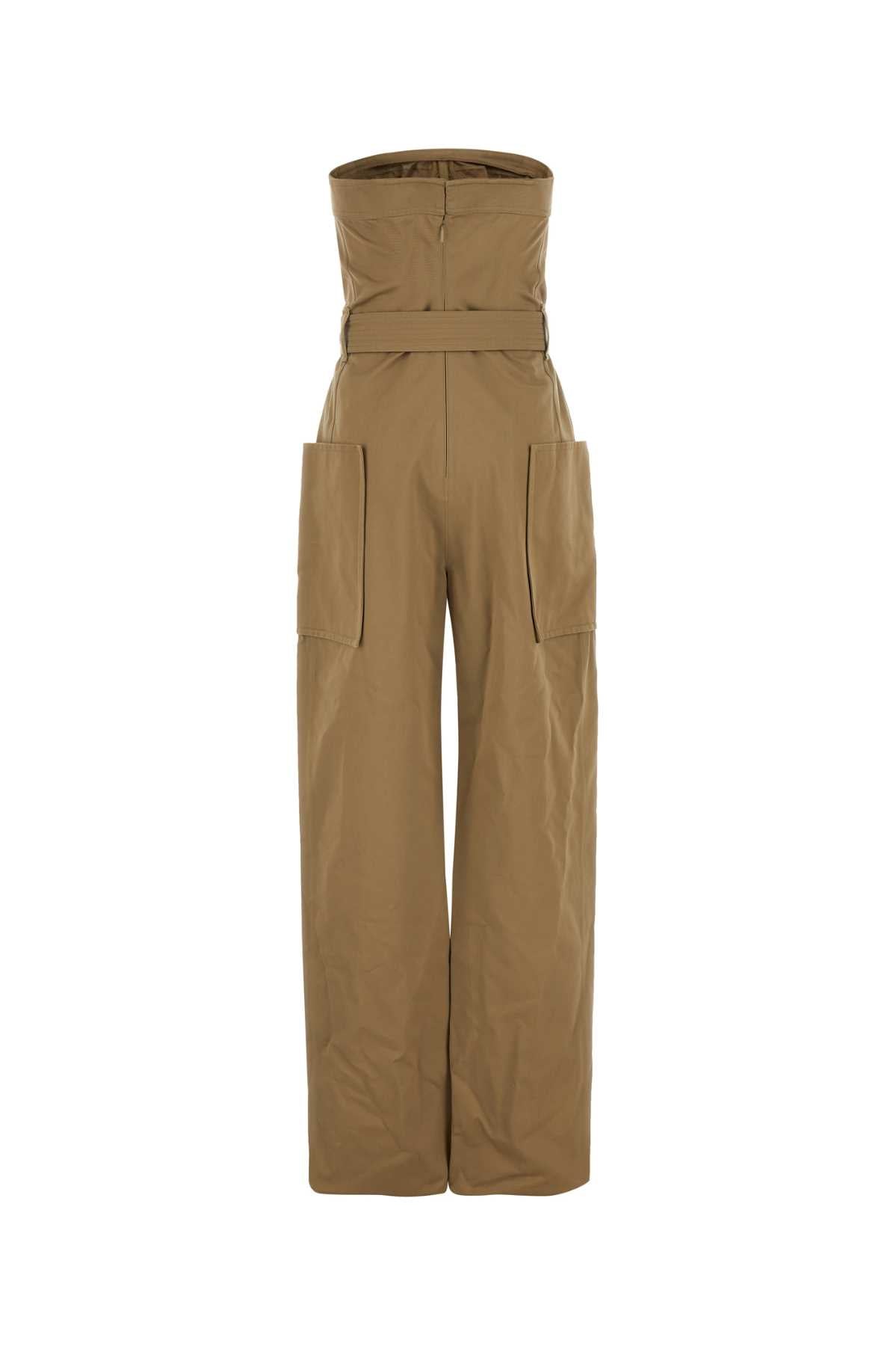 SAINT LAURENT Chic Beige Gabardine Jumpsuit for Women