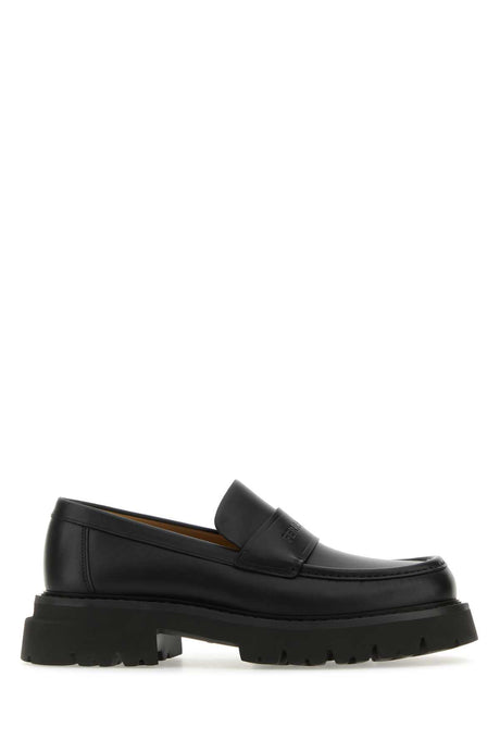 SALVATORE FERRAGAMO Classic Black Leather Fergal Loafers for Men