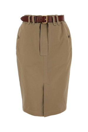 SAINT LAURENT Cappuccino Gabardine Mini Skirt