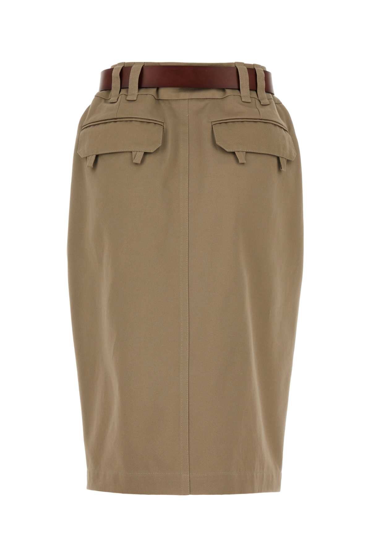 SAINT LAURENT Cappuccino Gabardine Mini Skirt