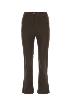 SAINT LAURENT Chic Dark Brown Cotton Trousers for Women