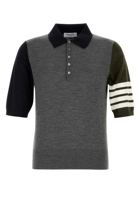 THOM BROWNE Multicolor Wool Polo Shirt for Men - Perfect for the 24W Season