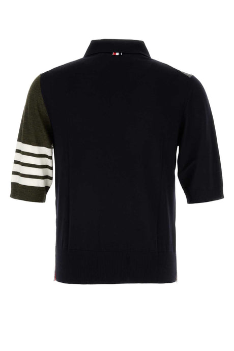 THOM BROWNE Multicolor Wool Polo Shirt for Men - Perfect for the 24W Season