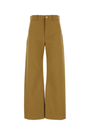 CHLOE Khaki Cotton Wide-Leg Pants for Women