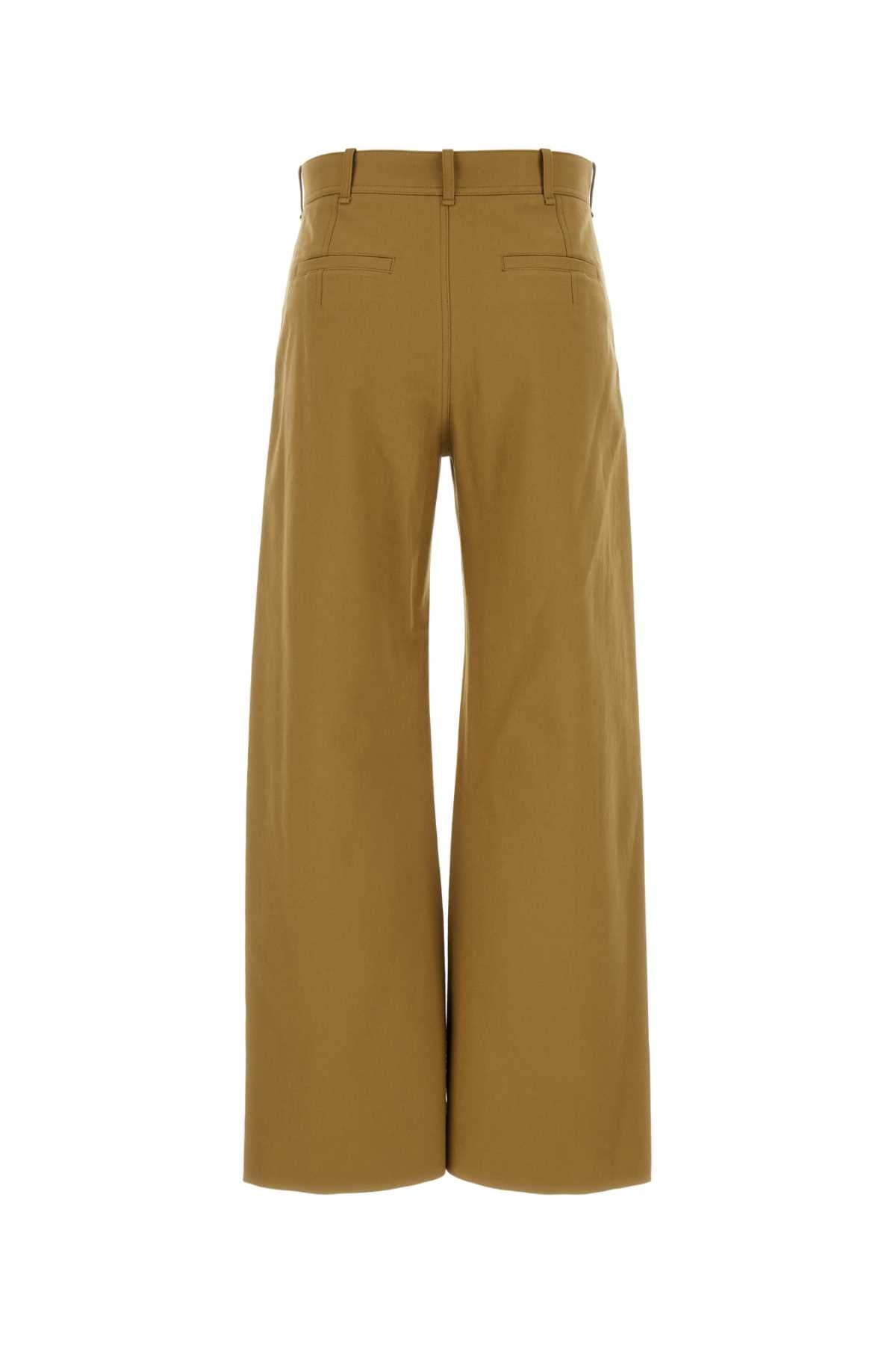 CHLOE Khaki Cotton Wide-Leg Pants for Women