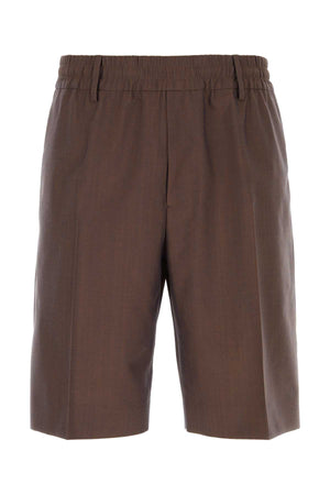 BURBERRY Brown Wool Bermuda Shorts for Men