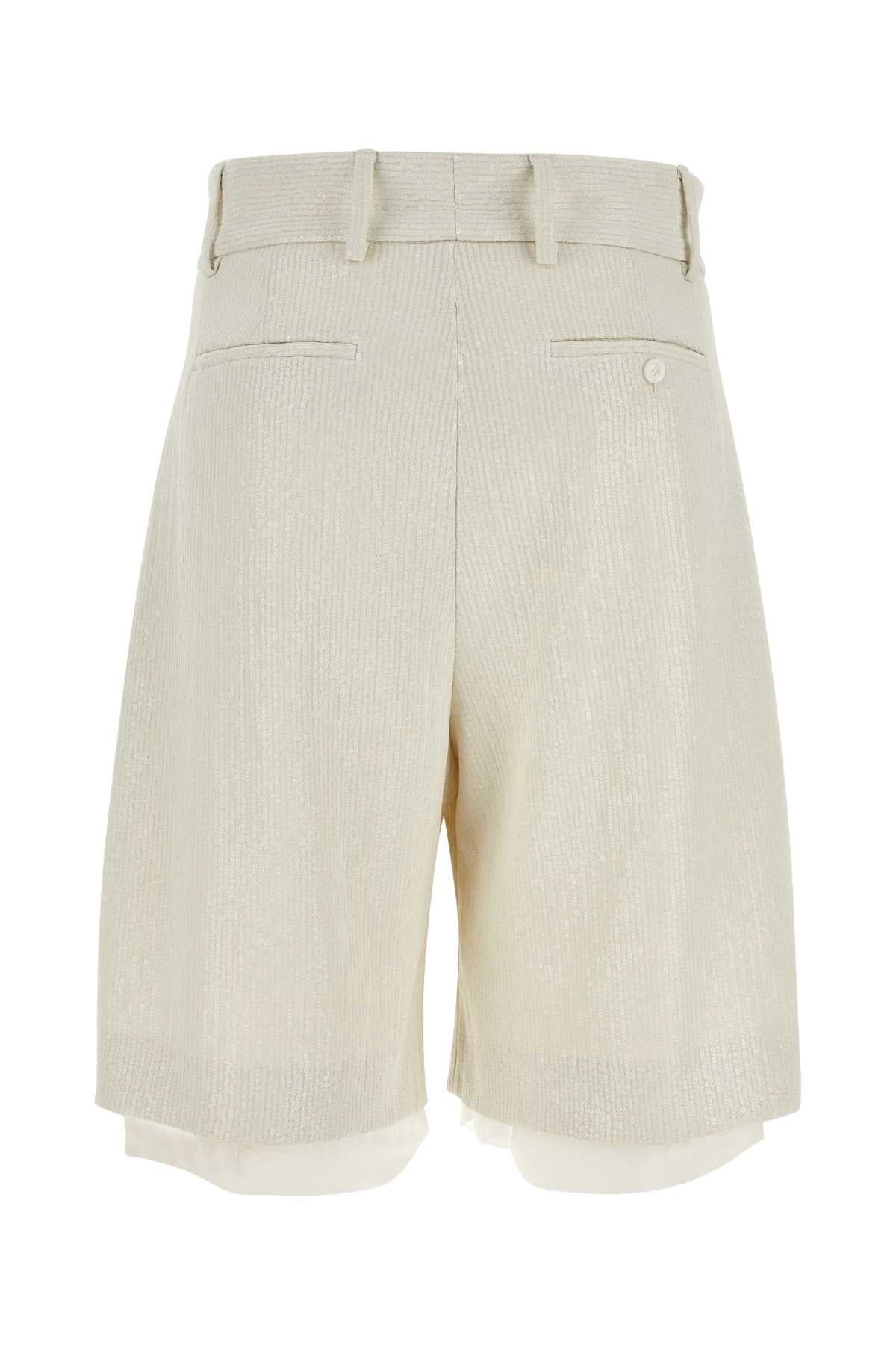 AMIRI Ivory Stretch Polyester Bermuda Shorts