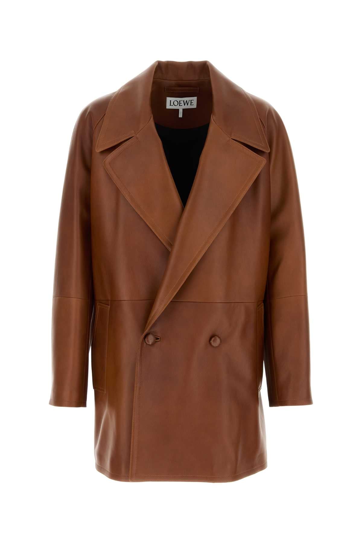 LOEWE Brown Nappa Leather Jacket for Men