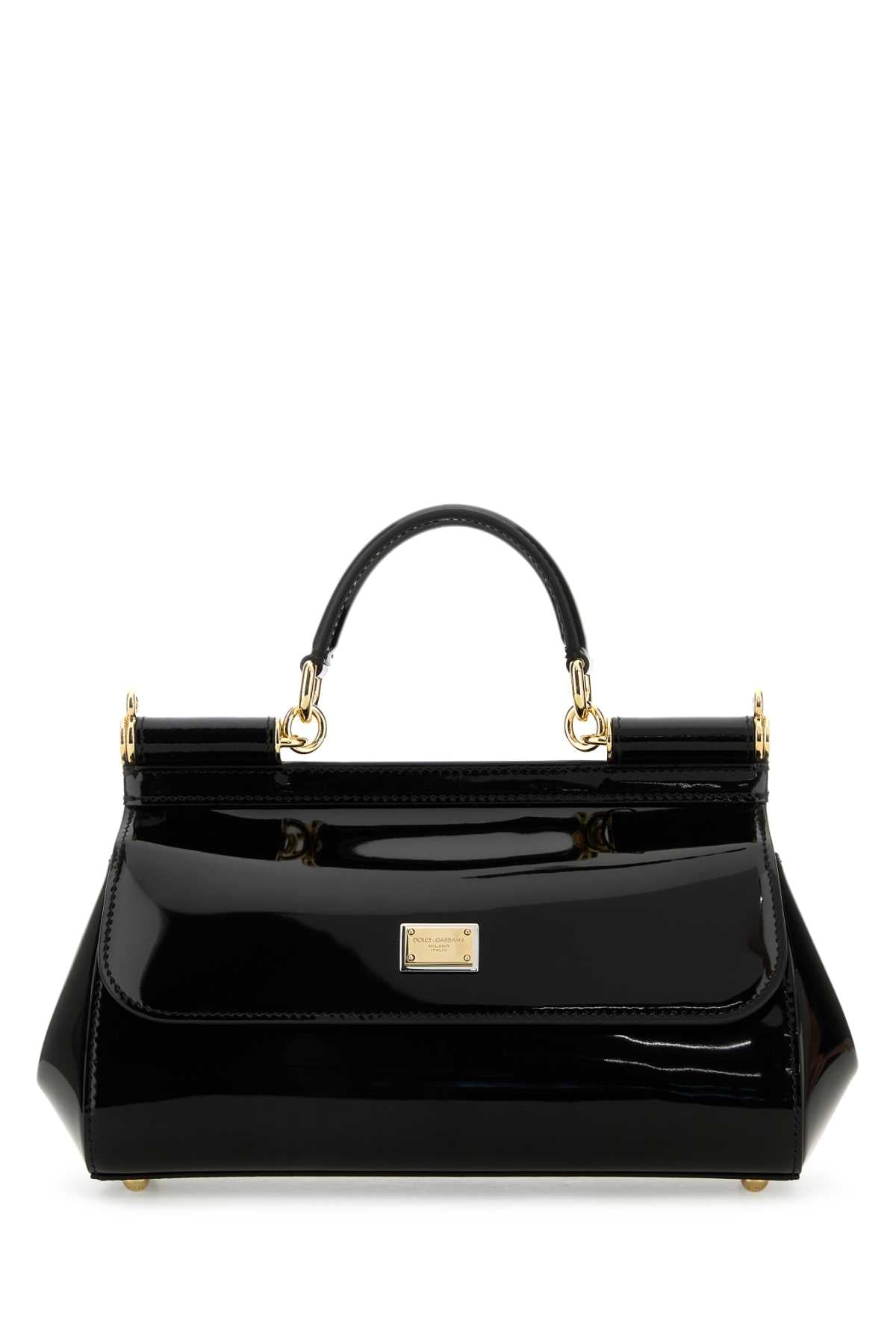 DOLCE & GABBANA Chic Black Leather Medium Handbag