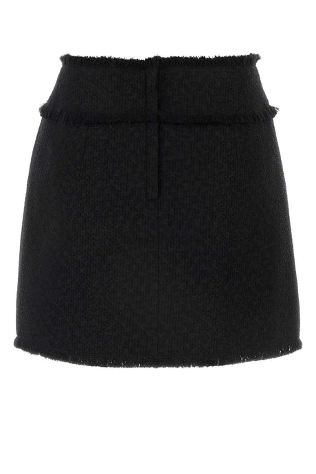 DOLCE & GABBANA Chic Black Tweed Mini Skirt