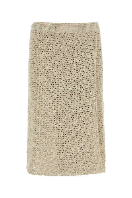 BOTTEGA VENETA Crochet Skirt - Beige Tan Mini for Women