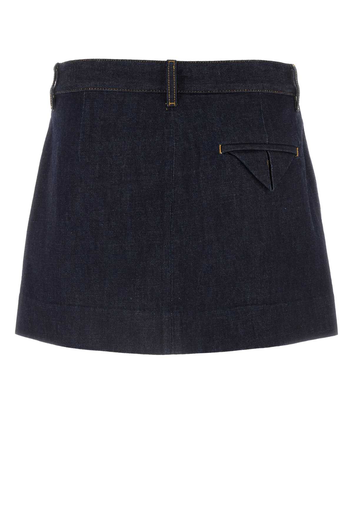 BOTTEGA VENETA Chic Dark Blue Denim Mini Skirt