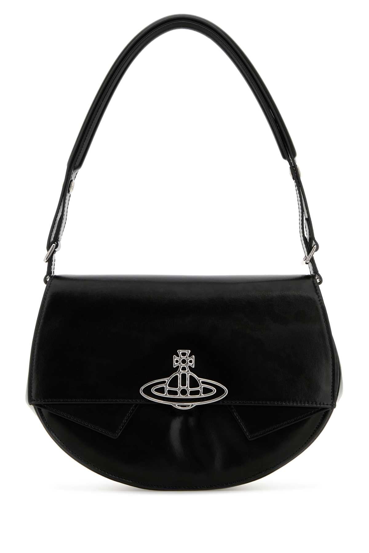 VIVIENNE WESTWOOD Mini Black Leather Shoulder Handbag