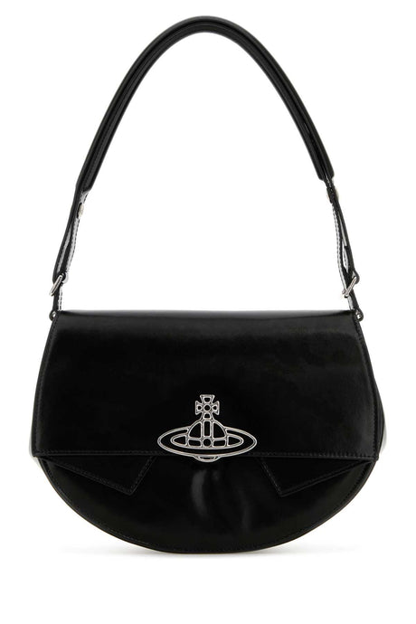 VIVIENNE WESTWOOD Mini Black Leather Shoulder Handbag