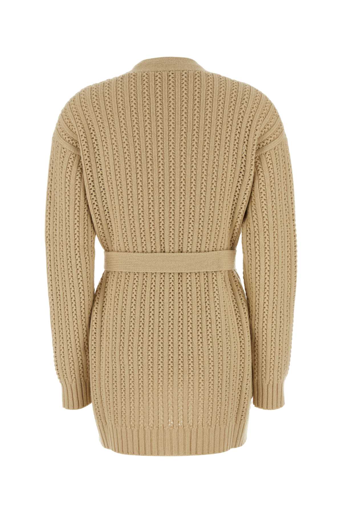 MAX MARA Chic Beige Wool Blend Cardigan