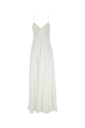 MAX MARA Elegant Long Dress in Georgette Fabric