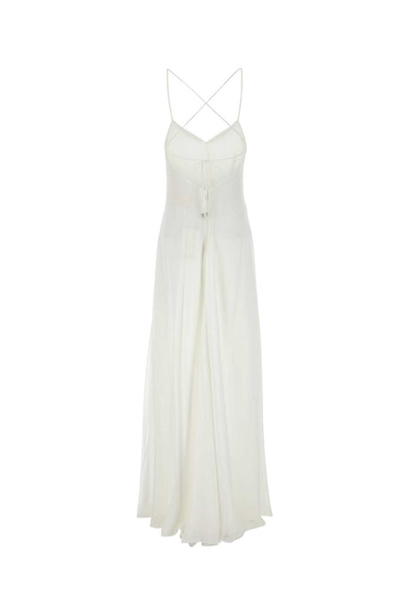 MAX MARA Elegant Long Dress in Georgette Fabric