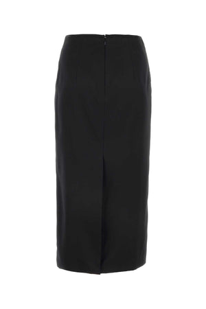 MIU MIU Elegant Black Stretch Silk Mini Skirt