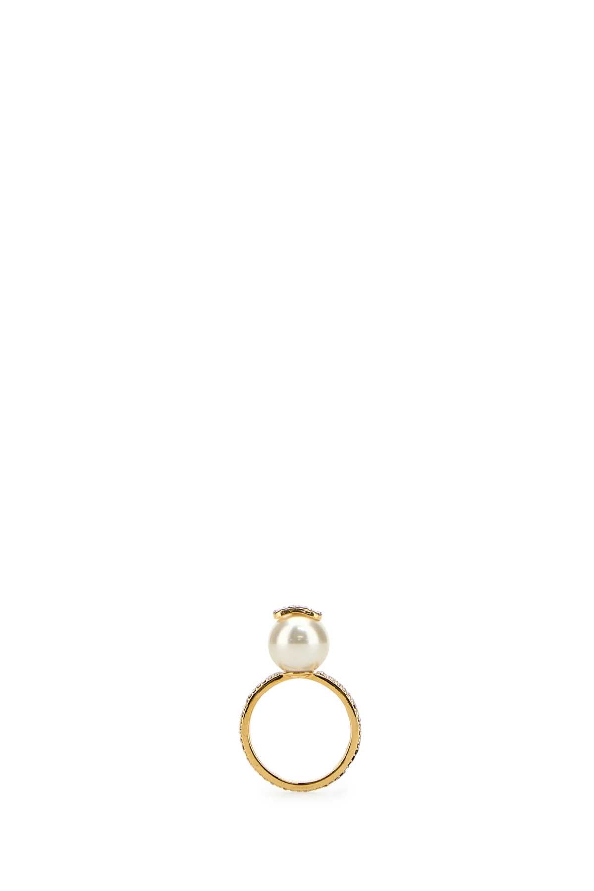 VALENTINO GARAVANI Gold Metal VLogo Signature Ring for Women