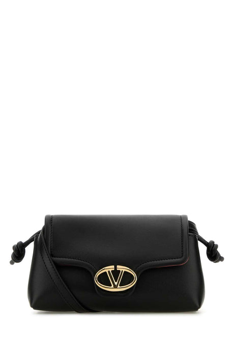 VALENTINO GARAVANI Mini Black Leather VLogo Crossbody Handbag