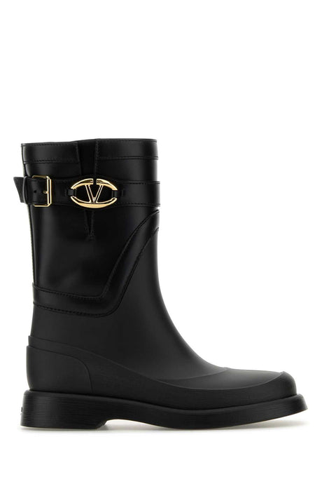 VALENTINO GARAVANI Elegant Black Rubber and Leather Boots for Women