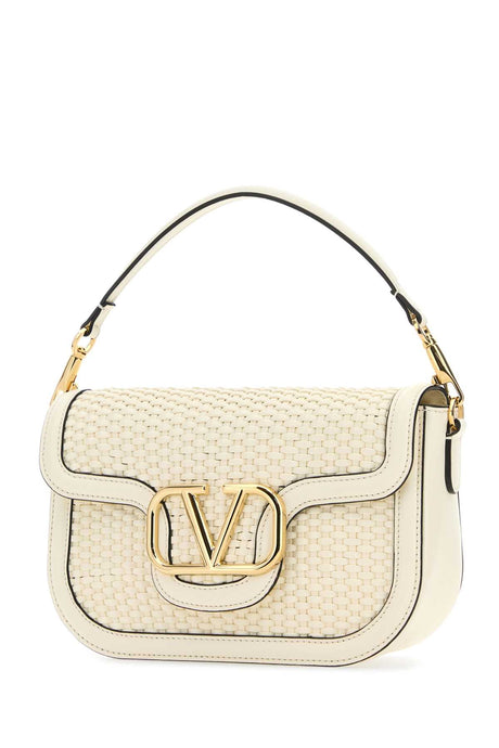 VALENTINO GARAVANI Mini Ivory Leather Alltime Shoulder Handbag