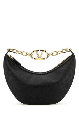 VALENTINO GARAVANI Mini Black Leather Hobo Handbag