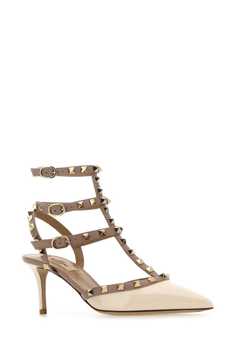 VALENTINO GARAVANI Two-tone Leather Rockstud Pumps - 7 cm Heel