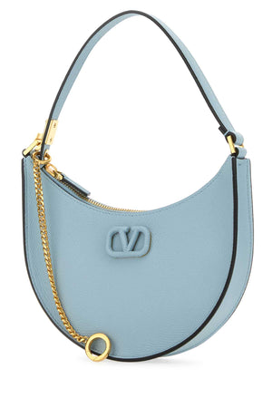 VALENTINO GARAVANI Mini Light Blue Leather VLogo Shoulder Handbag