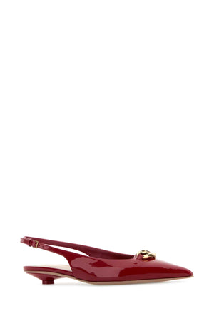 VALENTINO GARAVANI Bold Edition Red Leather Ballerinas