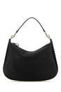 VALENTINO GARAVANI Black Leather Hobo Handbag with Rockstud Detail - 36 cm x 28 cm