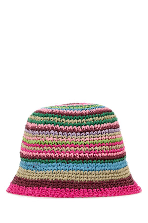 VALENTINO GARAVANI Multicolor Raffia Bucket Hat for Women