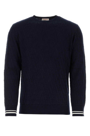 VALENTINO GARAVANI Dark Blue Cotton Sweater for Men - 24W Season