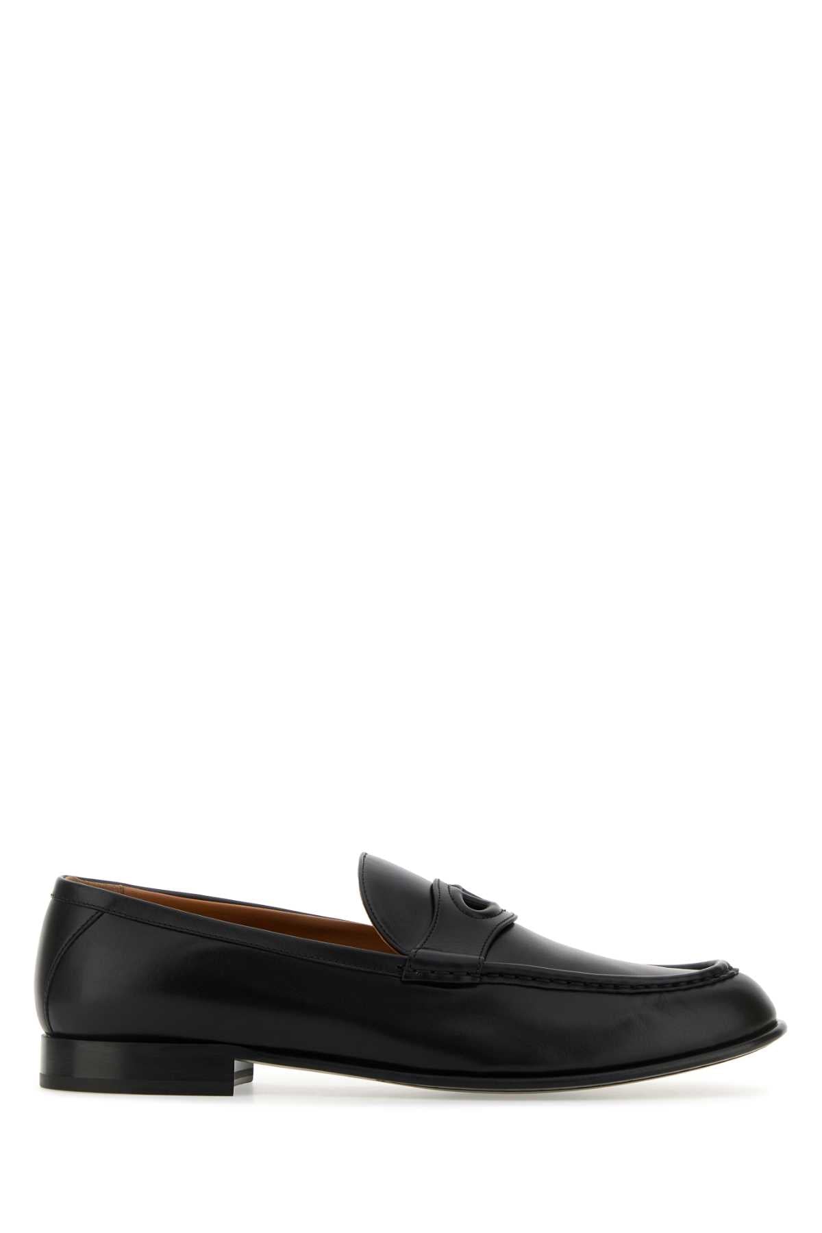 VALENTINO GARAVANI Classic Black Leather Loafers for Men