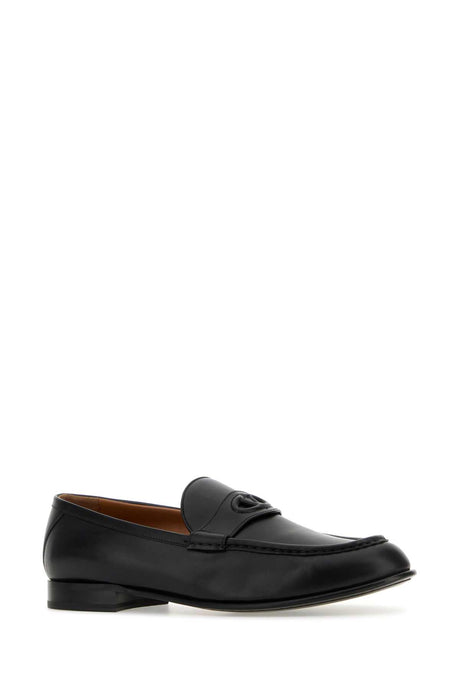 VALENTINO GARAVANI Classic Black Leather Loafers for Men