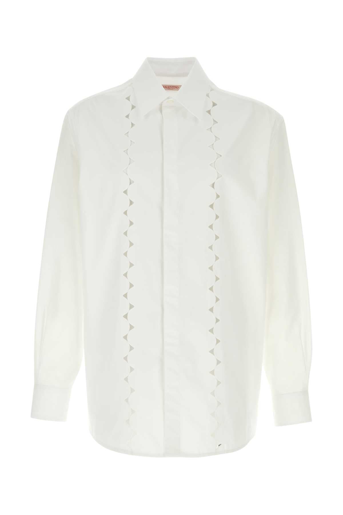 VALENTINO GARAVANI Essential White Poplin Shirt for Men