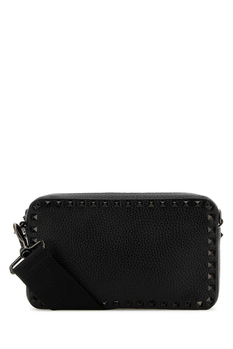 VALENTINO GARAVANI Mini Black Leather Rockstud Crossbody Handbag