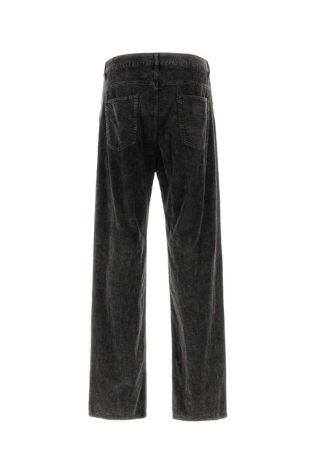 DOLCE & GABBANA Charcoal Stretch Corduroy Pants for Men - Perfect Fit