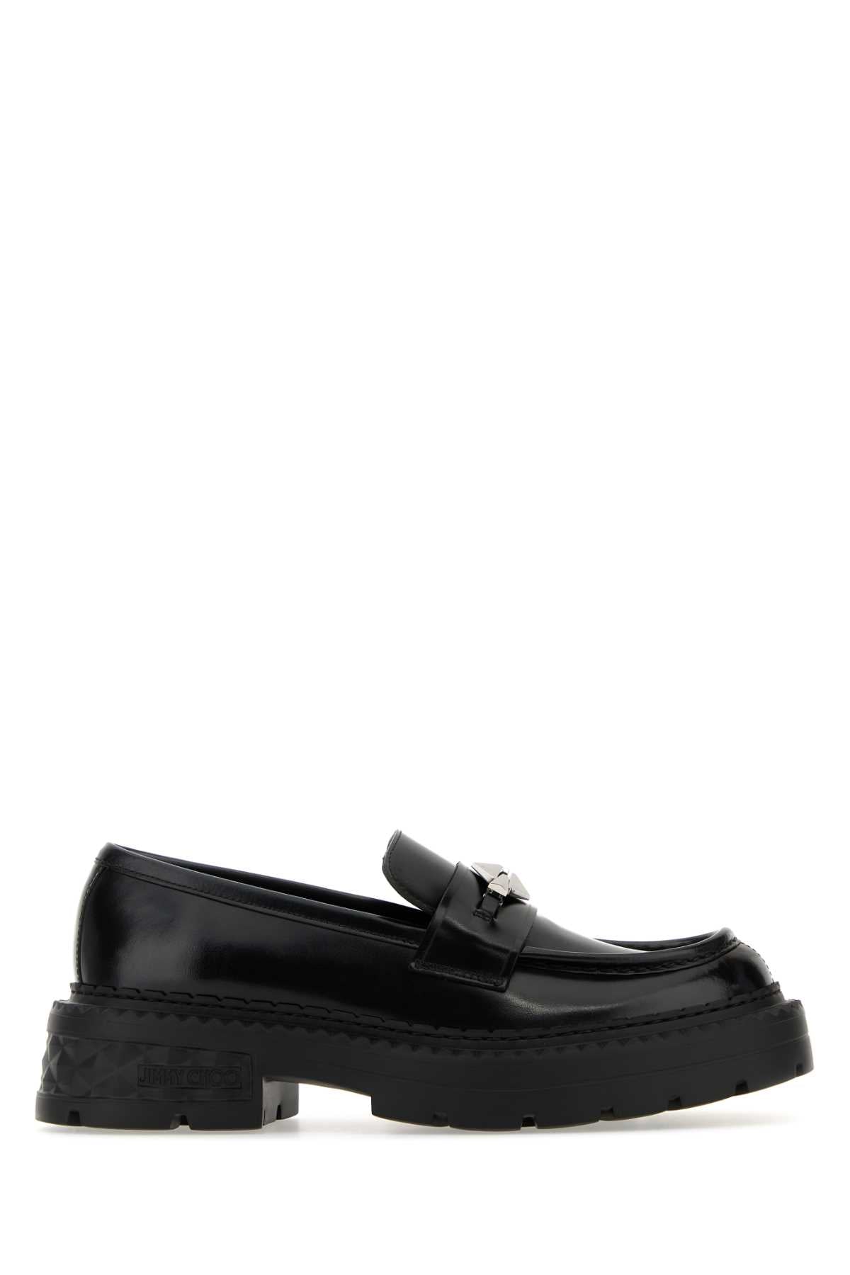 JIMMY CHOO Elegant Black Leather Loafers for Women