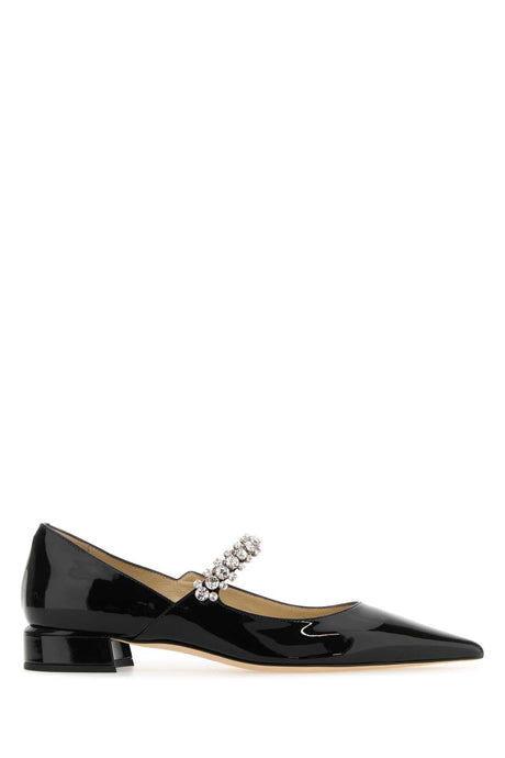 JIMMY CHOO Elegant Black Patent Leather Ballerinas