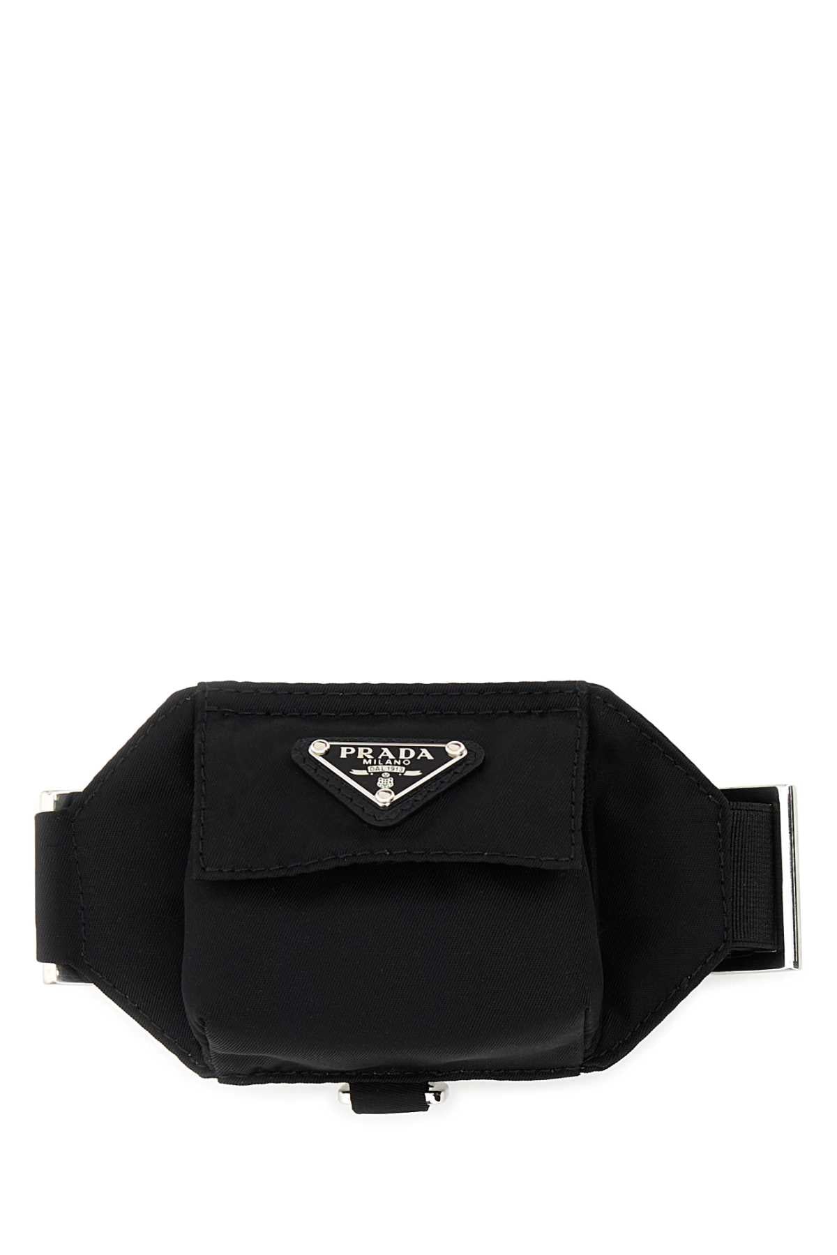 PRADA Mini Black Nylon Cuff Key Ring