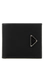 PRADA Compact Black Canvas Wallet - 11 cm x 10 cm x 3 cm