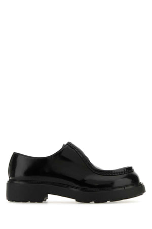 PRADA Luxe Black Leather Lace-Up Shoes