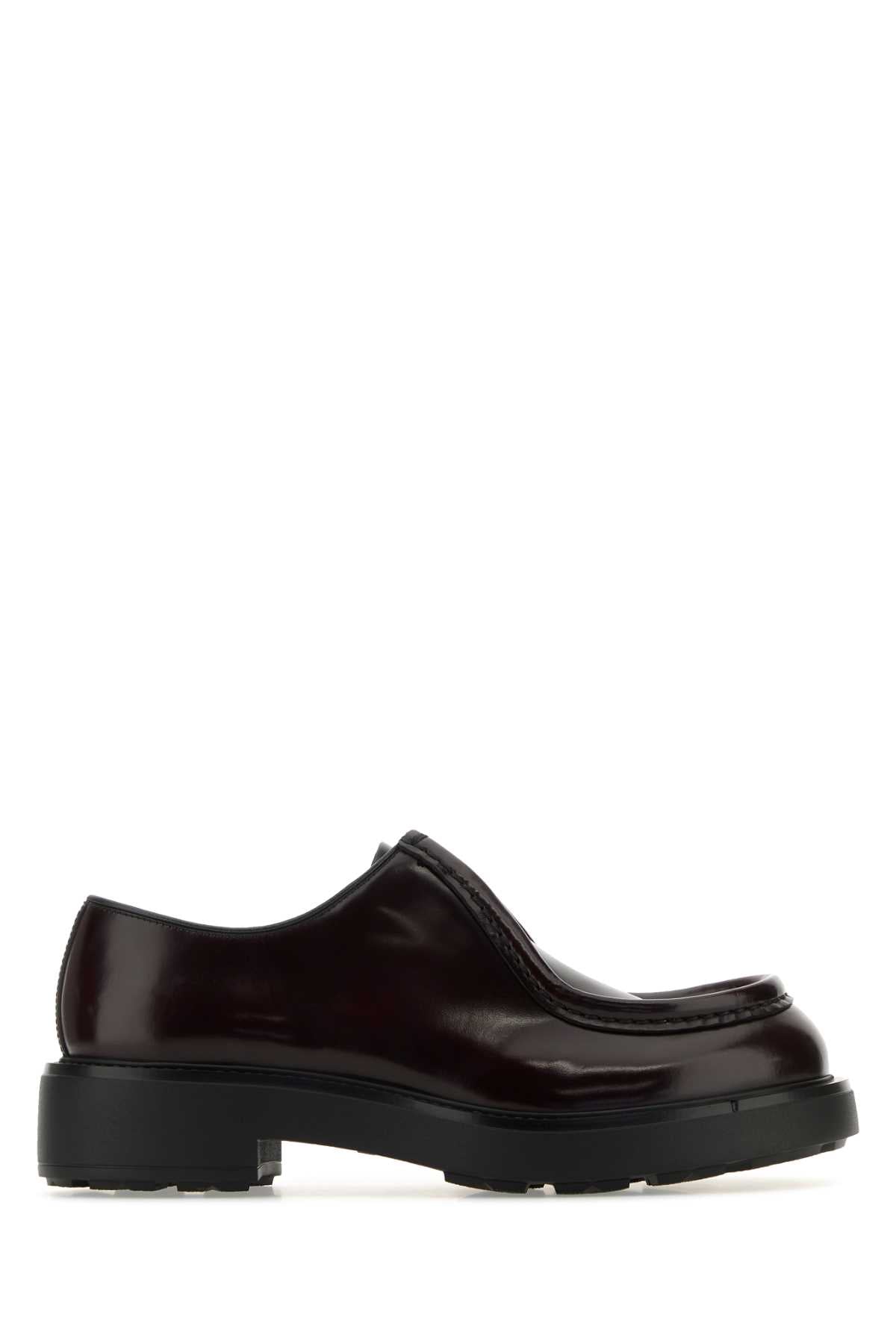 PRADA Grape Leather Lace-Up Shoes