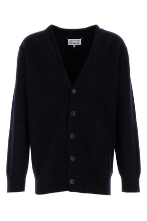 MAISON MARGIELA Elegant Wool Cardigan for Men - Midnight Blue