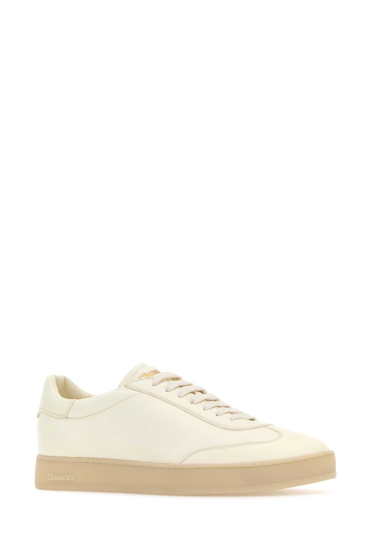 CHURCH'S Ivory Leather Largs 2 Sneakers - Size 10