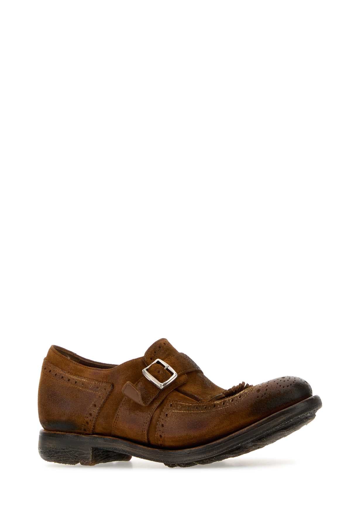 CHURCH'S Caramel Suede Mini Monk Strap Shoes for Women